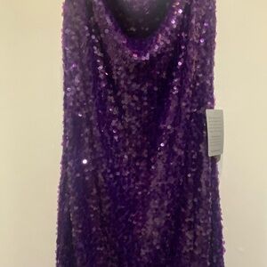 WAYF Purple Sequin Mini Dress
